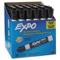 Expo Dry Erase Marker, Chisel Tip, Black, PK36 1920940